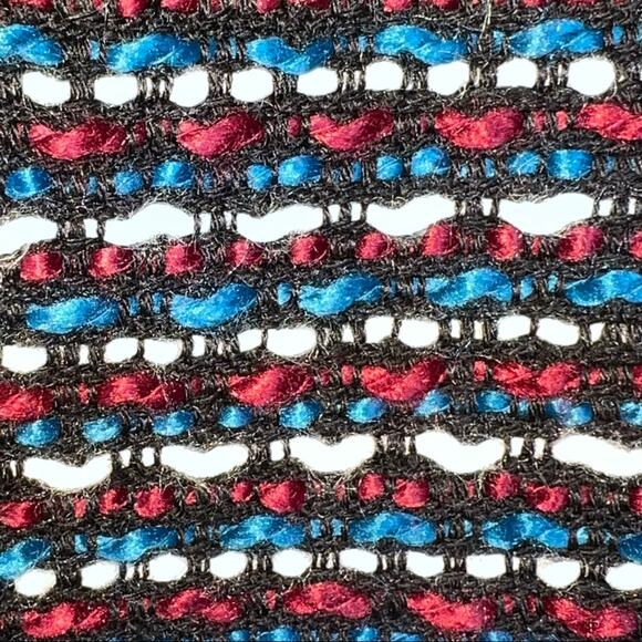 Loft red white blue black A-line tweed business casual skirt size 4 petite 4P - Picture 2 of 5